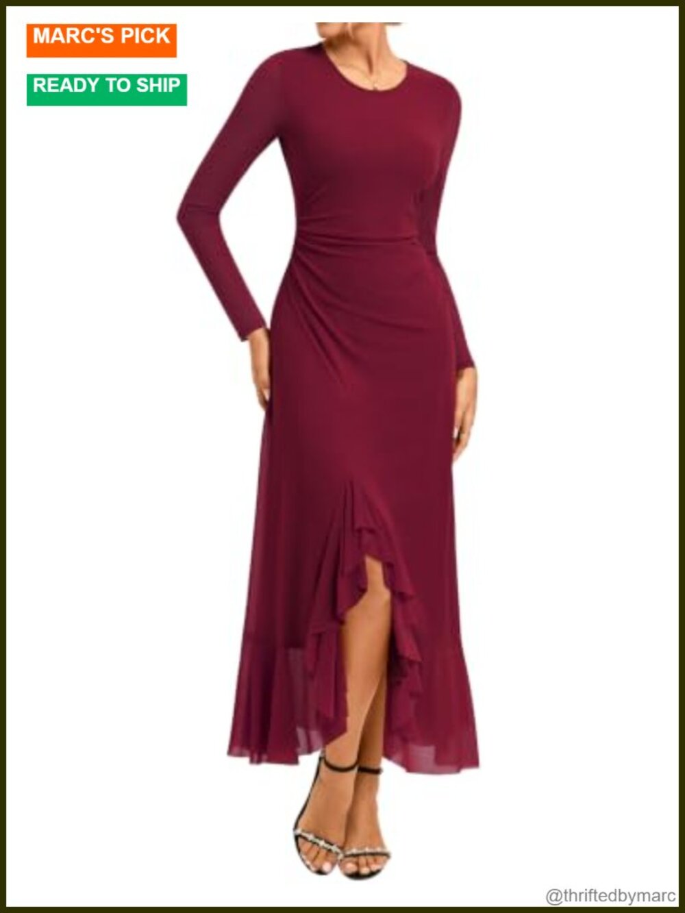Long Sleeve Maxi Mesh Dress Ruched Waist Formal Wedding Guest Mermaid